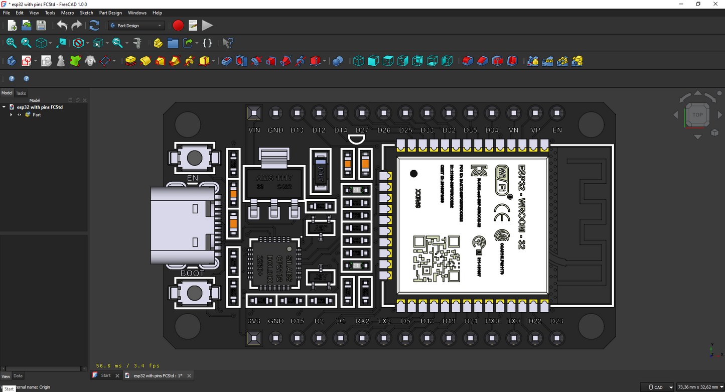 ESP32 sa ili bez pinova – Model za testiranje uklapanja