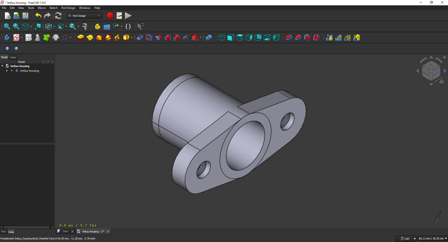 Flanged Linear Bearing Housing / Mount For LM3UU, LM6UU, LM8UU for 3D Print