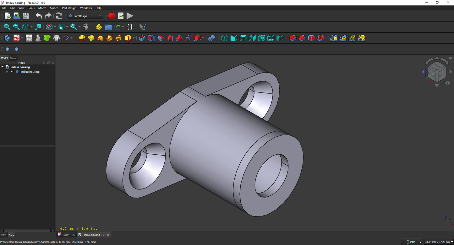 Flanged Linear Bearing Housing / Mount For LM3UU, LM6UU, LM8UU for 3D Print