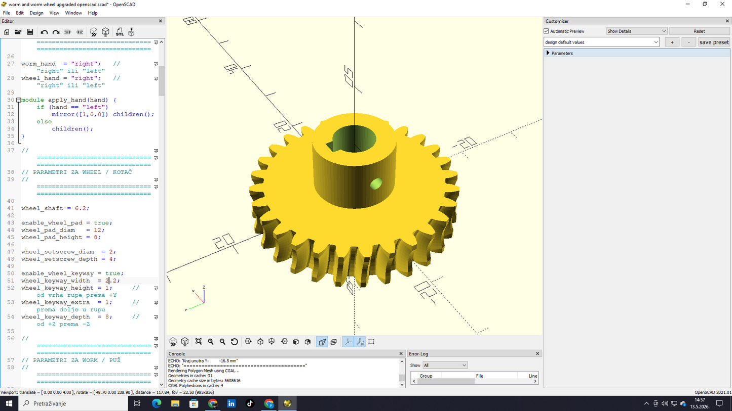 Custom Worm Gear or Regular Gear Design – MechTronCode
